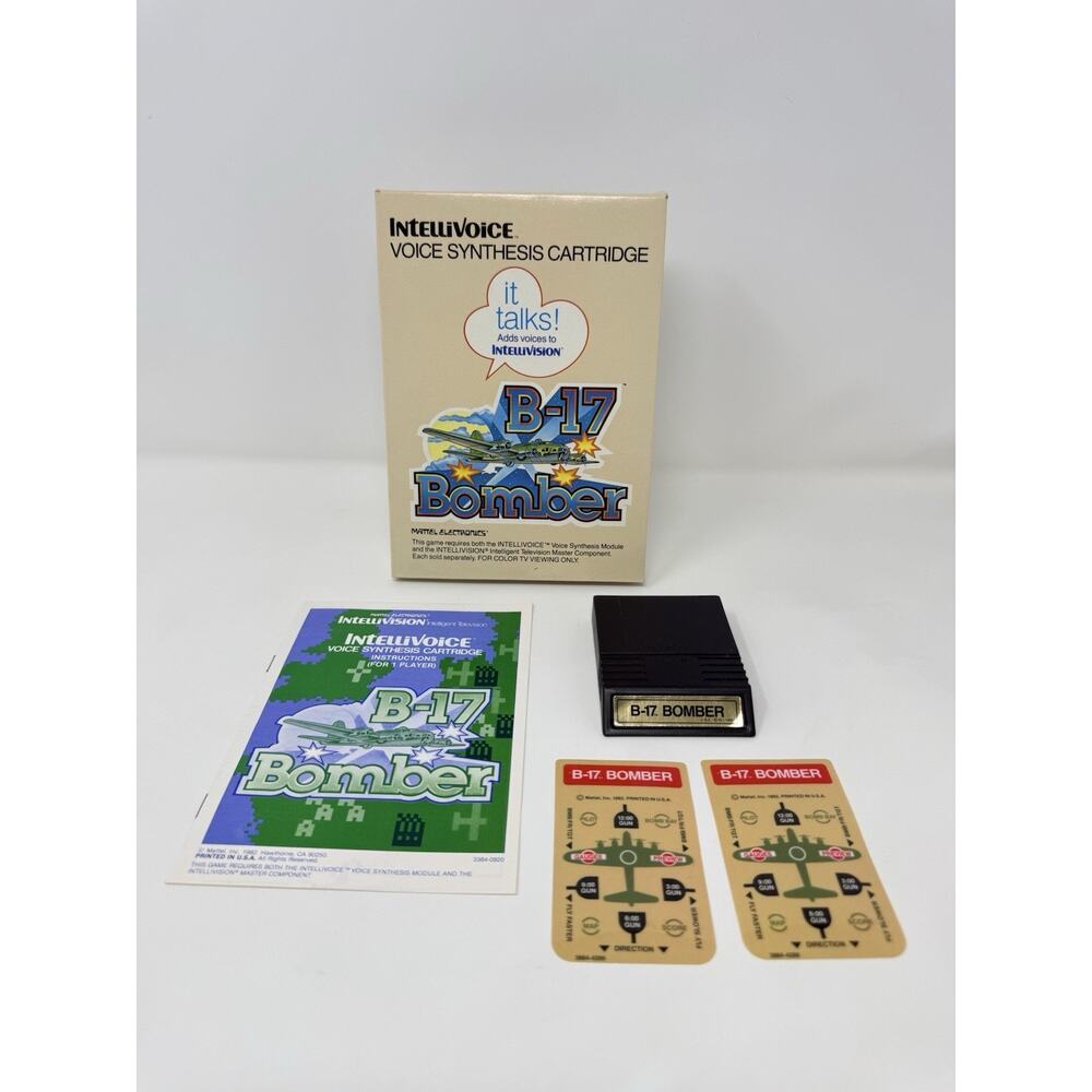 B17 Bomber Intellivision 1982 Intellivoice Complete CIB Tested